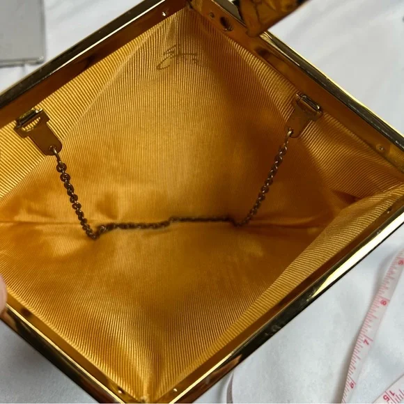 Vintage ETRA 1960s/70s Off White Genuine Leather Handbag Clutch - Picture 3 of 11